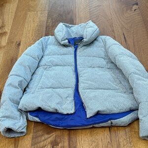 Pinko Woman’s Silver Sparkle Puffer Size US 2